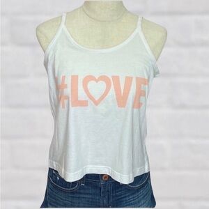 #love Peace Lounge White Graphic Tank Top